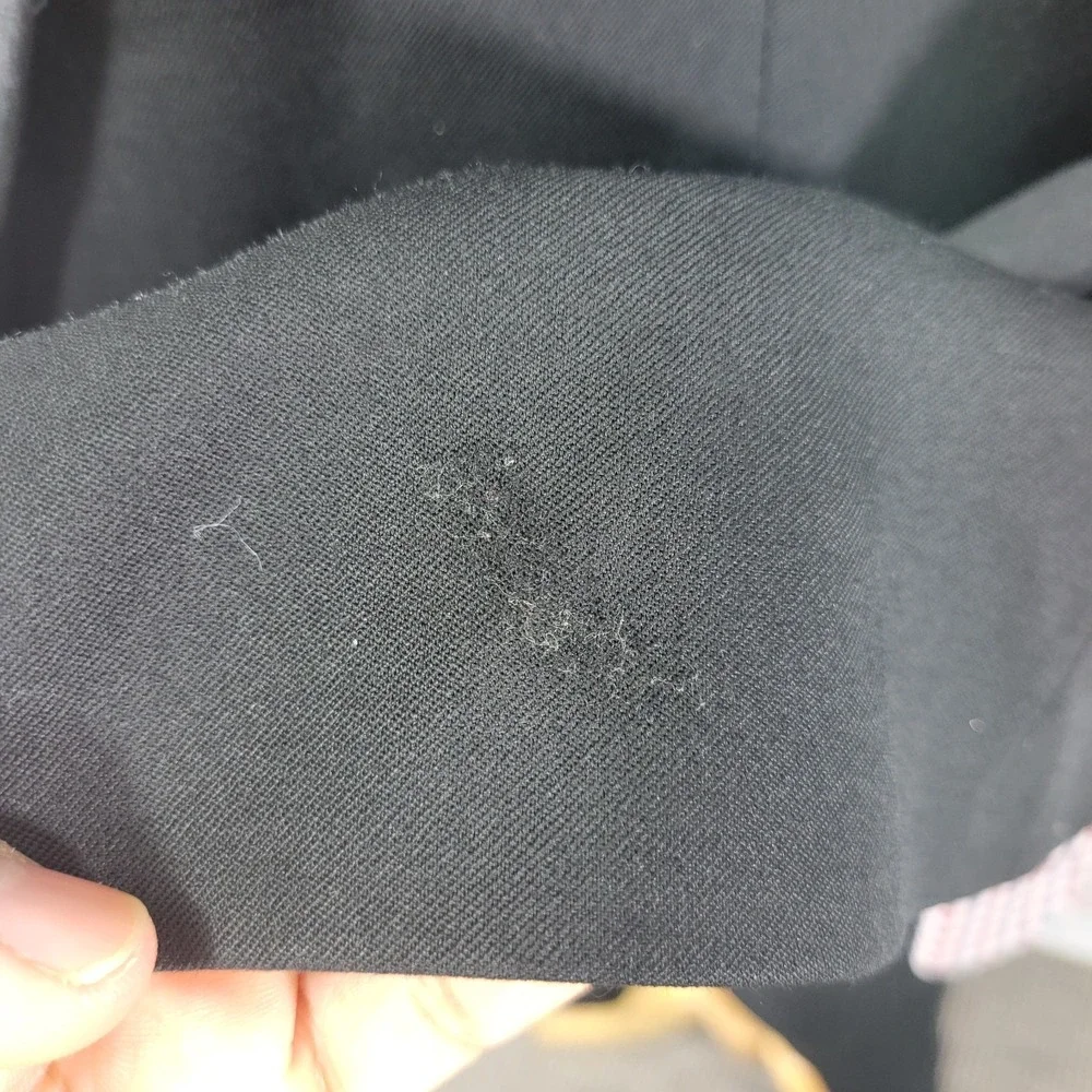 Chaps Men's Sport Coat Blazer Two Button Solid‎ Black Twill Wool Size 42L